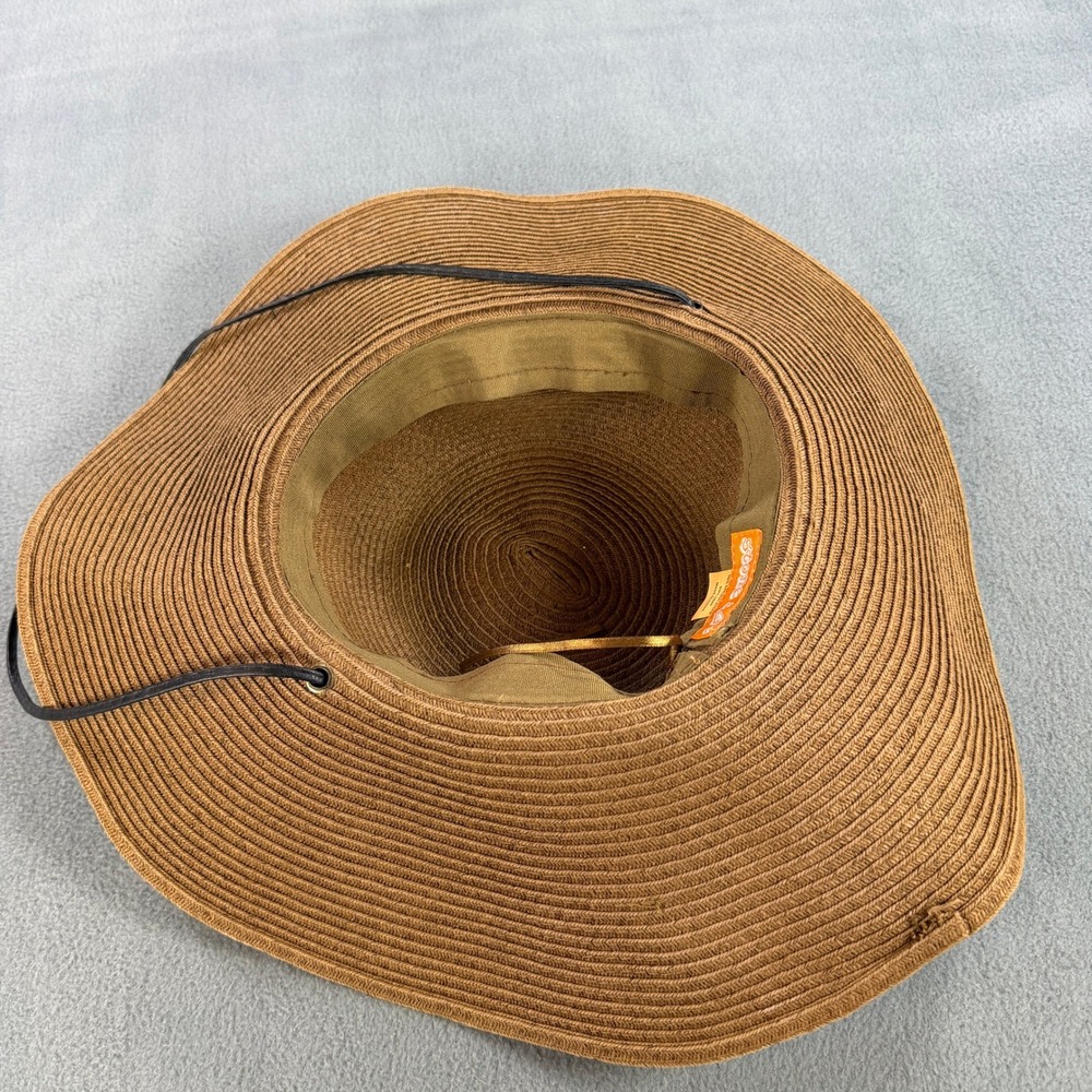Stone Age Tan Natural Straw Wide Brim Floppy Sun Hat SWT-3640 - Picture 3 of 8